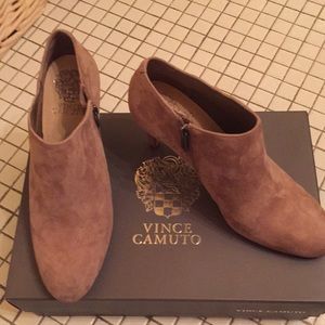 Suede heel booties